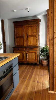 Küche/Küchenzeile in der Unterkunft Ruhige-Moderne Wohnung mit Burgblick