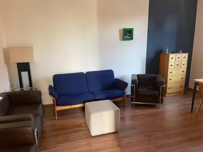 Ein Sitzbereich in der Unterkunft Haus am See Annahütte - für bis zu 6 Personen