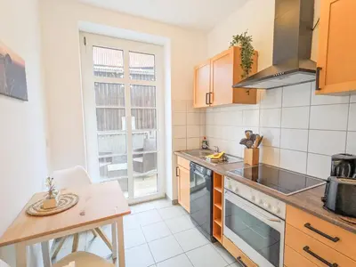 Küche/Küchenzeile in der Unterkunft HW3B- Urlaubsmagie - großes Wohnzimmer & 2 Schlafzimmer