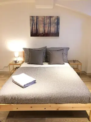 Ein Bett oder Betten in einem Zimmer der Unterkunft Cosy 3 room apartment in Dresden Neustadt