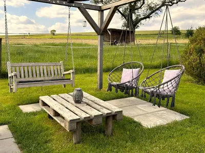 Ein Garten an der Unterkunft Ferienhaus in Papstdorf Sächsische Schweiz 17