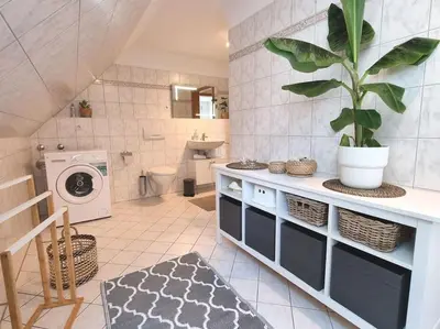 Ein Badezimmer in der Unterkunft 2 room apt at It-district Neustadt & free parking