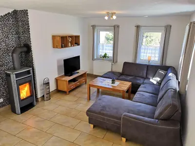 Ein Sitzbereich in der Unterkunft Ferienhaus Papstdorf Sächsische Schweiz 16