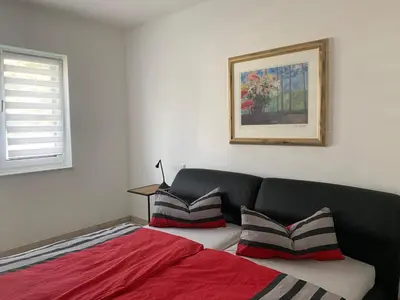 Ein Sitzbereich in der Unterkunft Ferienhaus SeenSuchtLausitz