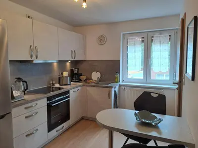 Küche/Küchenzeile in der Unterkunft Ferienwohnung Hänsch
