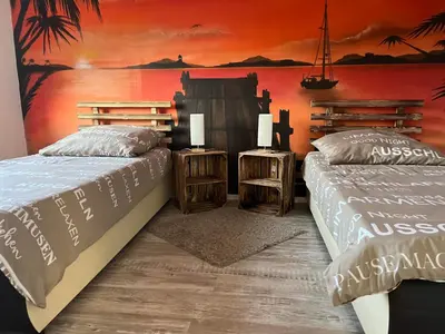 Ein Bett oder Betten in einem Zimmer der Unterkunft Ferien47 Pirna