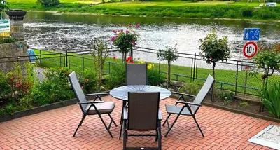 Blick auf einen Fluss in der Nähe der Ferienwohnung