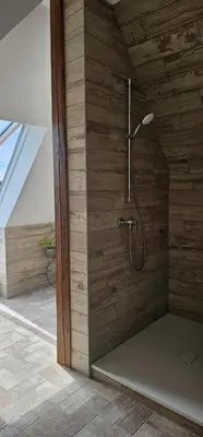 Ein Badezimmer in der Unterkunft SeenSucht & Urlaubsträume, Ferienwohnung 