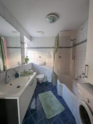 Ein Badezimmer in der Unterkunft Ferienwohnung grünes Haus Colditz