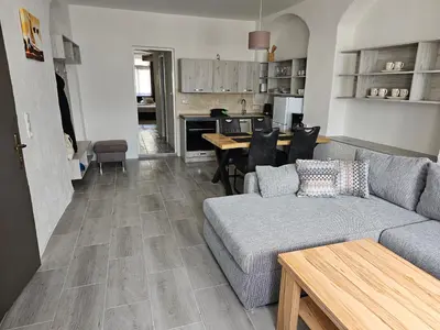 Küche/Küchenzeile in der Unterkunft Ferienwohnung Gräfin Cosel