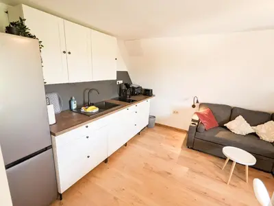 Küche/Küchenzeile in der Unterkunft B5 Urlaubsmagie Gemütliche Wohnung inmitten der Sächsischen Schweiz