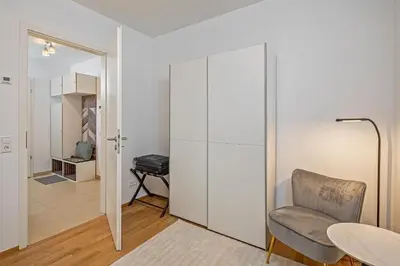 Ein Sitzbereich in der Unterkunft Ruhige 5 Sterne Wohnung Nähe Altstadt