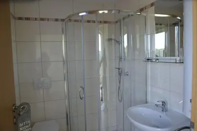 Ein Badezimmer in der Unterkunft Haus Panoramablick