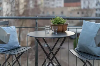 Ein Balkon oder eine Terrasse in der Unterkunft Apartmenthaus Meißen