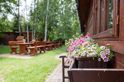 Ein Garten an der Unterkunft Ferienhof Falkenau