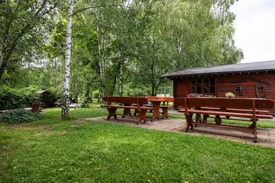 Ein Garten an der Unterkunft Ferienhof Falkenau