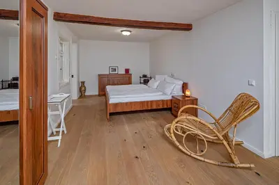 Ein Bett oder Betten in einem Zimmer der Unterkunft Luxuriöse Sandstein Villa - 320 qm - 7 Räume