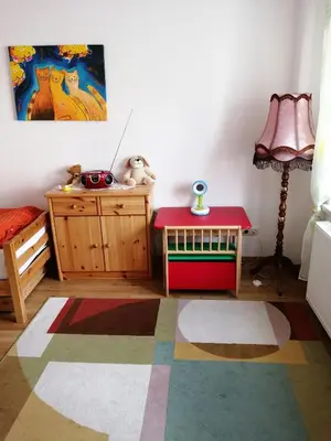 Ein Bett oder Betten in einem Zimmer der Unterkunft Ferienwohnung Moni
