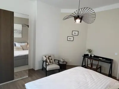 Ein Bett oder Betten in einem Zimmer der Unterkunft Apartment in Dresden-Löbtau