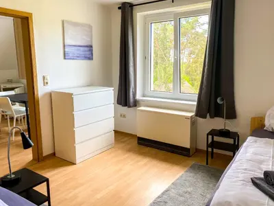 Ein Bett oder Betten in einem Zimmer der Unterkunft Monteurwohnungen Wiednitz, Einzelbetten, Küche, Parkplatz