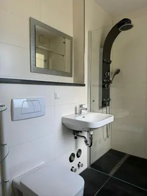 Ein Badezimmer in der Unterkunft Ferienwohnung am Golfplatz