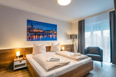 Ein Bett oder Betten in einem Zimmer der Unterkunft Moderne Appartement Wohnung mit 2 Schlafzimmern im Zentrum von Riesa