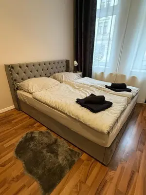 Ein Bett oder Betten in einem Zimmer der Unterkunft Eigentumswohnung in Dresden