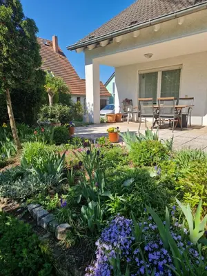 Ein Garten an der Unterkunft Kleine moderne Ferienwohnung