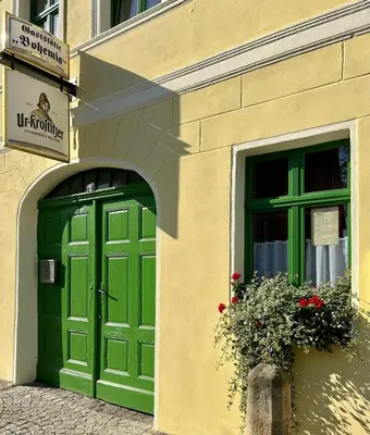 Eine Fassade oder ein Eingang zu Apartments Herzberg