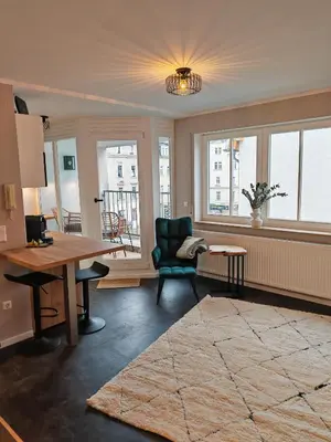 Ein Sitzbereich in der Unterkunft Sunnybelle Appartements Freital I
