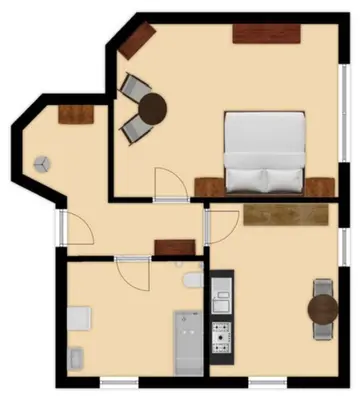 Grundriss der Unterkunft Zentrumsnahe Ferienwohnung 