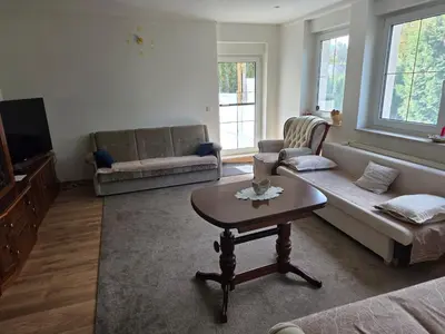 Ein Sitzbereich in der Unterkunft Ruhige ländliche Wohnung