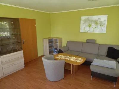 Ein Sitzbereich in der Unterkunft Ferienwohnung Gisela Kästner Stolpen