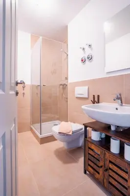 Ein Badezimmer in der Unterkunft Apartment im Seepark