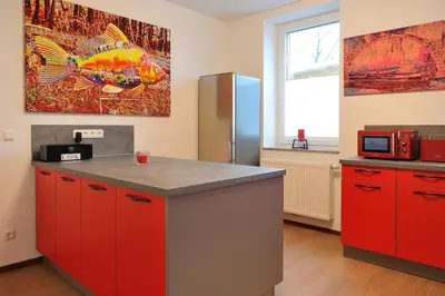 Küche/Küchenzeile in der Unterkunft Lausitzer Ferienapartment Suite