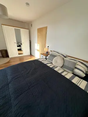 Ein Bett oder Betten in einem Zimmer der Unterkunft Traumdomizile - Wohnung am grünen Stadtrand