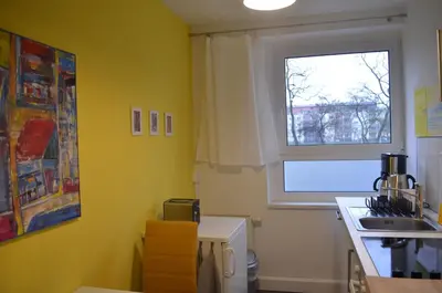 Küche/Küchenzeile in der Unterkunft F2 - Am alten Elbarm - Laubegast