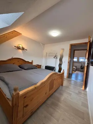 Ein Bett oder Betten in einem Zimmer der Unterkunft Ferienwohnung Elbbrise
