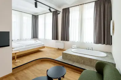 Ein Bett oder Betten in einem Zimmer der Unterkunft fabrik studio apartments