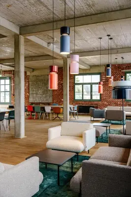 Ein Sitzbereich in der Unterkunft fabrik studio apartments