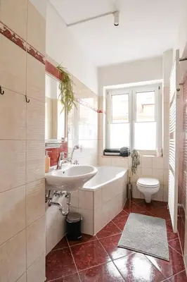 Ein Badezimmer in der Unterkunft Ruhige Wohnung auf dem Sonnenstein