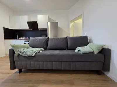 Ein Sitzbereich in der Unterkunft Apartment Sol Chemnitz - Keyless Access, Parking, Home Office