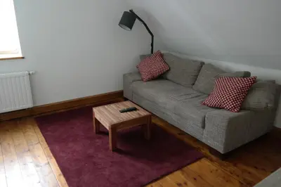 Ein Sitzbereich in der Unterkunft Fewo Arnsdorf