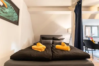 Ein Sitzbereich in der Unterkunft Pirna City Apartment - 4 Personen, WLAN, Waschmaschine