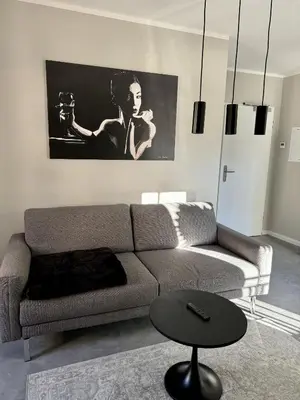 Ein Sitzbereich in der Unterkunft Apartmenthaus Burkhardt