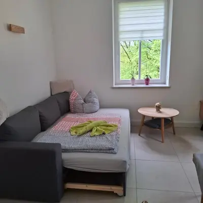 Ein Sitzbereich in der Unterkunft Ferienwohnung 
