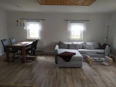 Ein Sitzbereich in der Unterkunft Schwerg Comfortable holiday residence