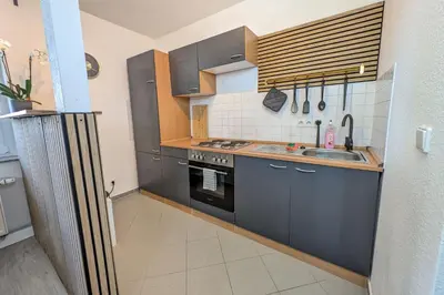 Küche/Küchenzeile in der Unterkunft Ferienwohnung Lauber