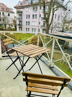 Ein Balkon oder eine Terrasse in der Unterkunft 2-room apartment in Dresden's Neustadt