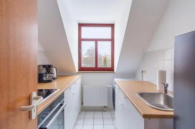 Küche/Küchenzeile in der Unterkunft Perfekt für Gruppen mit Waschmaschine, Einzelbetten, Küche